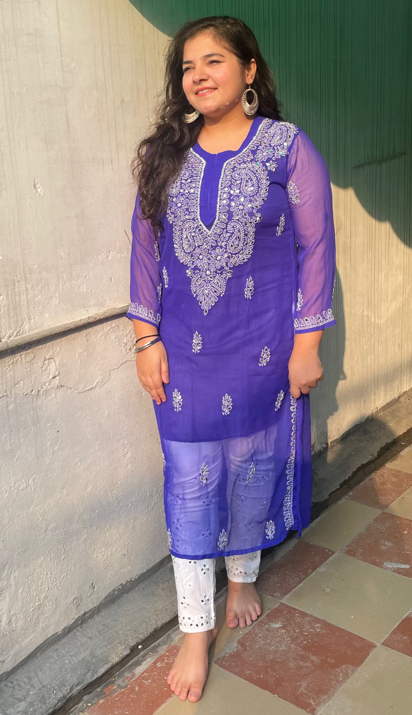 Lucknowi Mirror Work Kurti