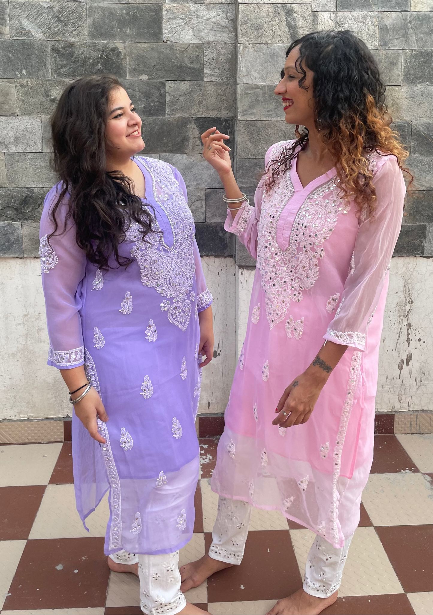 Lucknowi Mirror Work Kurti