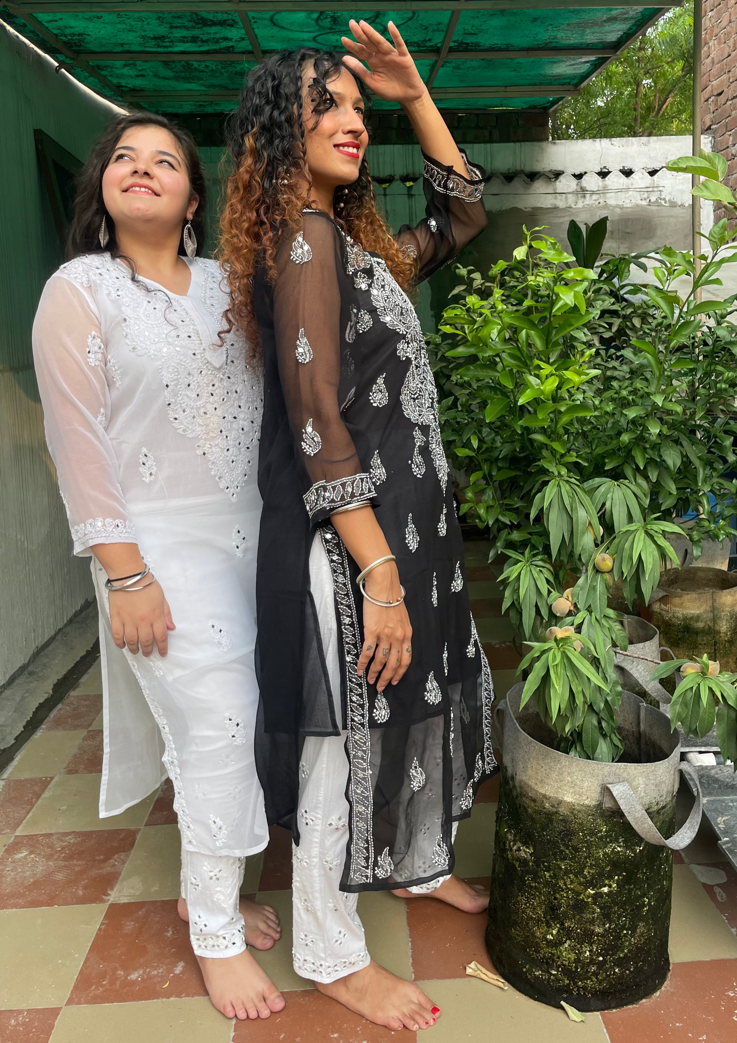 Lucknowi Mirror Work Kurti