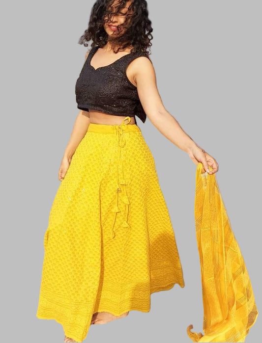 Chikan long skirt
