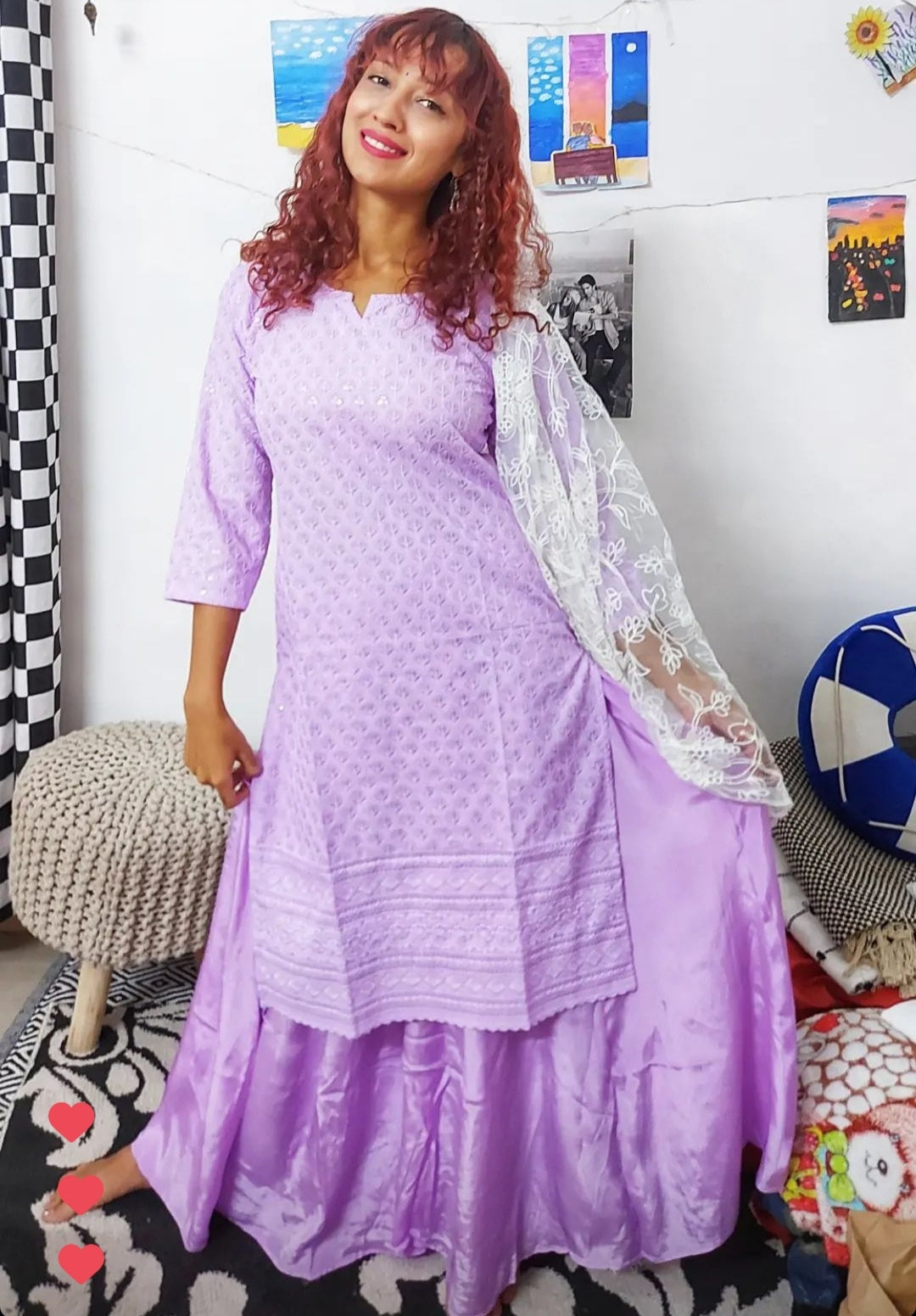 Chikan sequin kurti