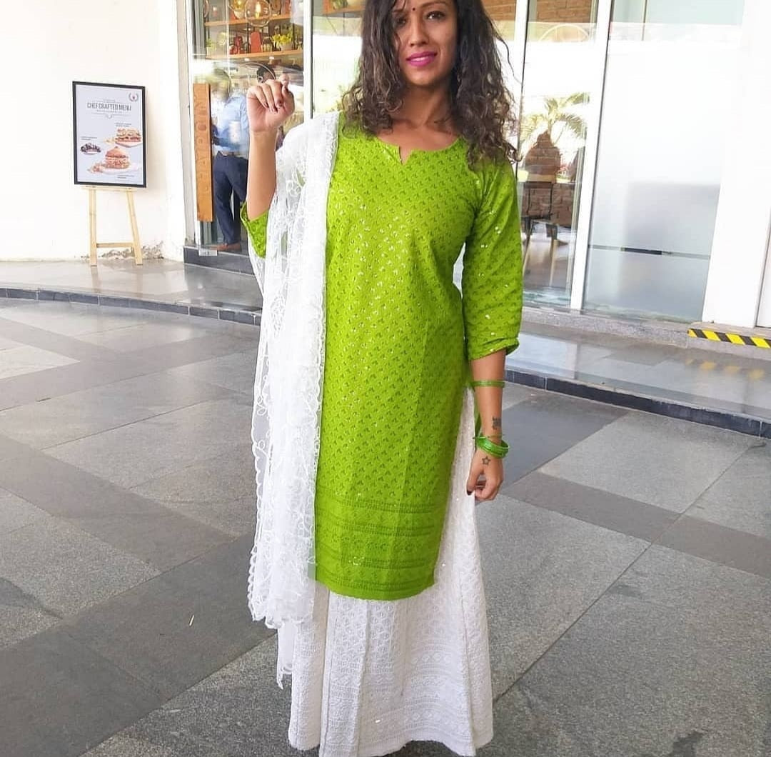 Chikan sequin kurti