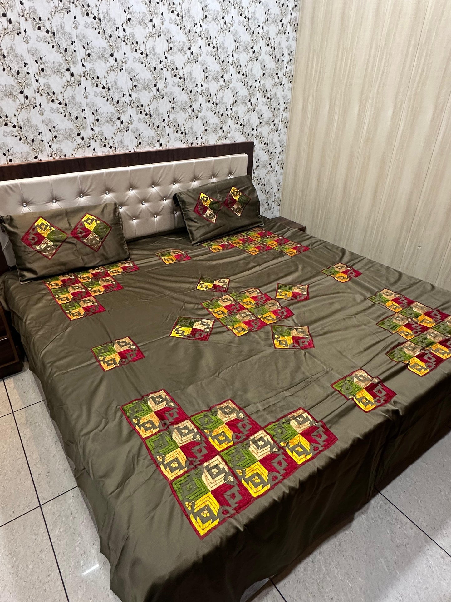 Phulkari bedsheet