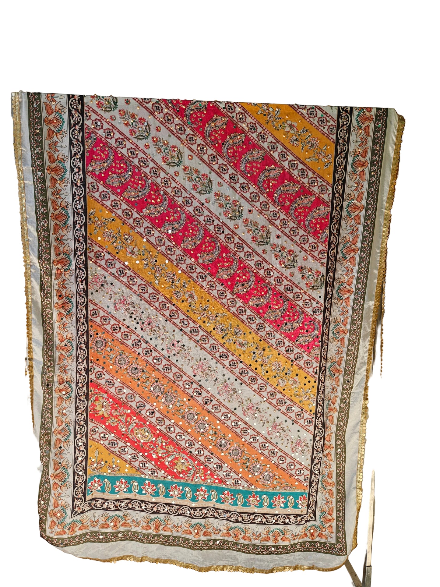 Mirror work Chinon Dupatta