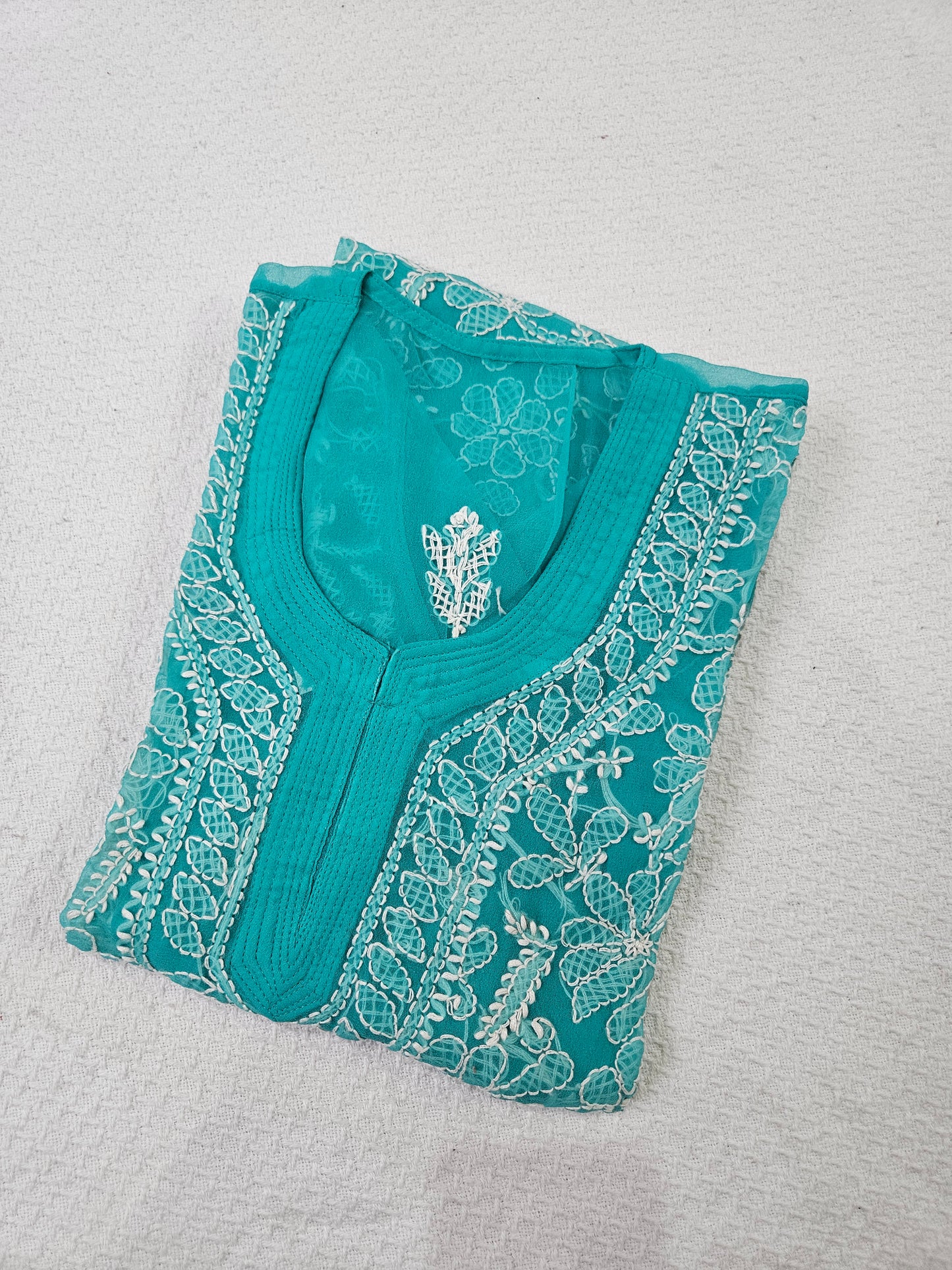 Short Georgette Chikan Kurti