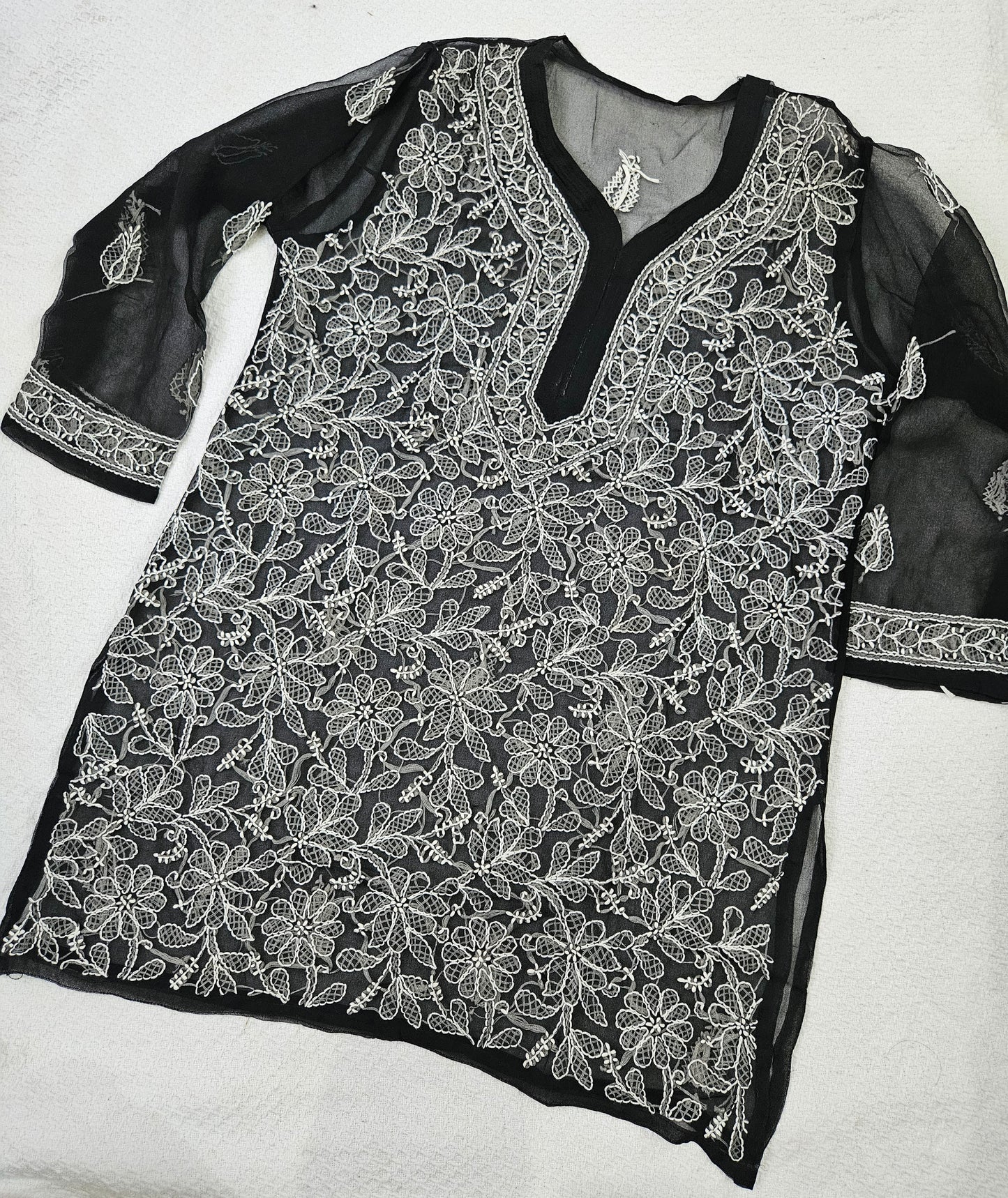 Short Georgette Chikan Kurti
