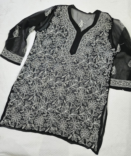 Short Georgette Chikan Kurti