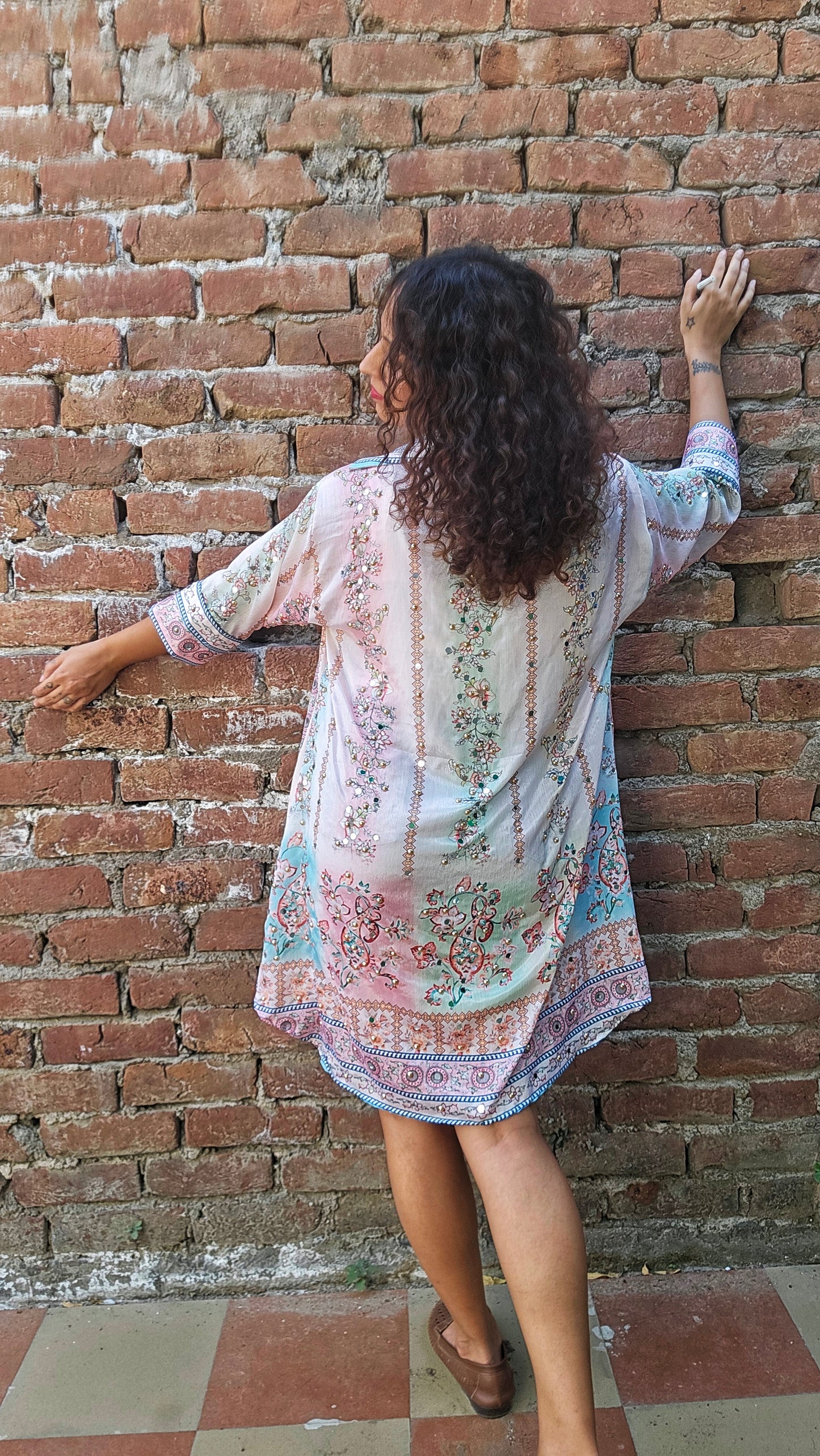 Bloom Blush Mirror Shrug/Shirt Dress