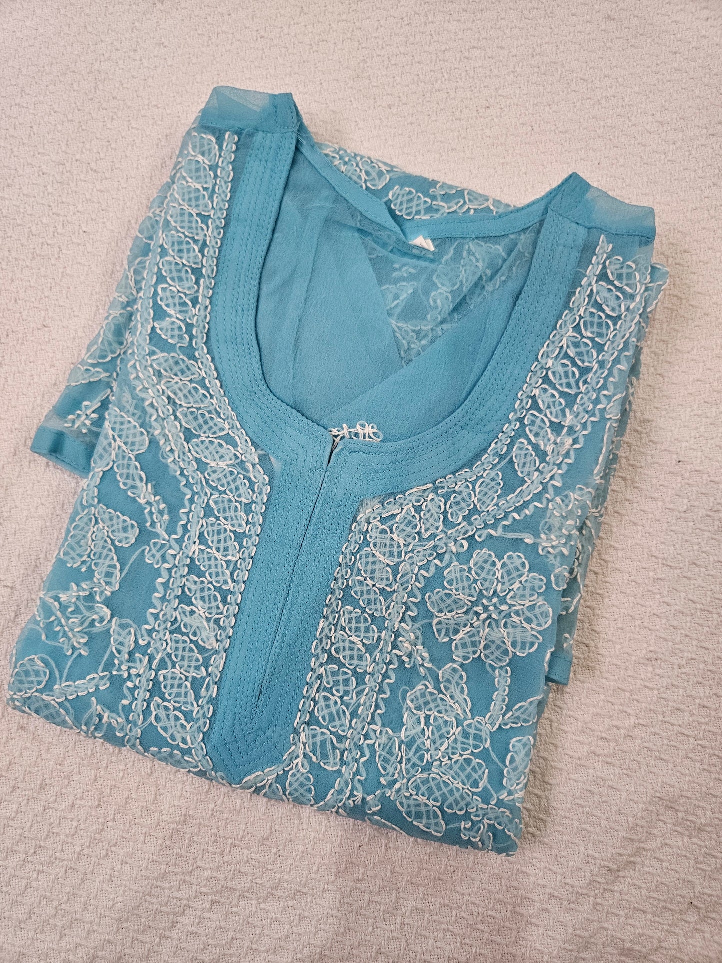 Short Georgette Chikan Kurti