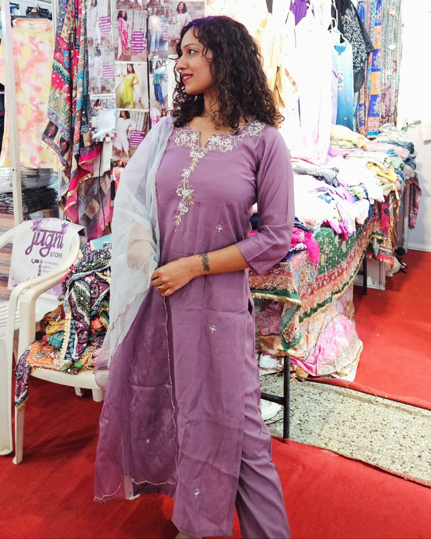 Roman silk muddy purple suit