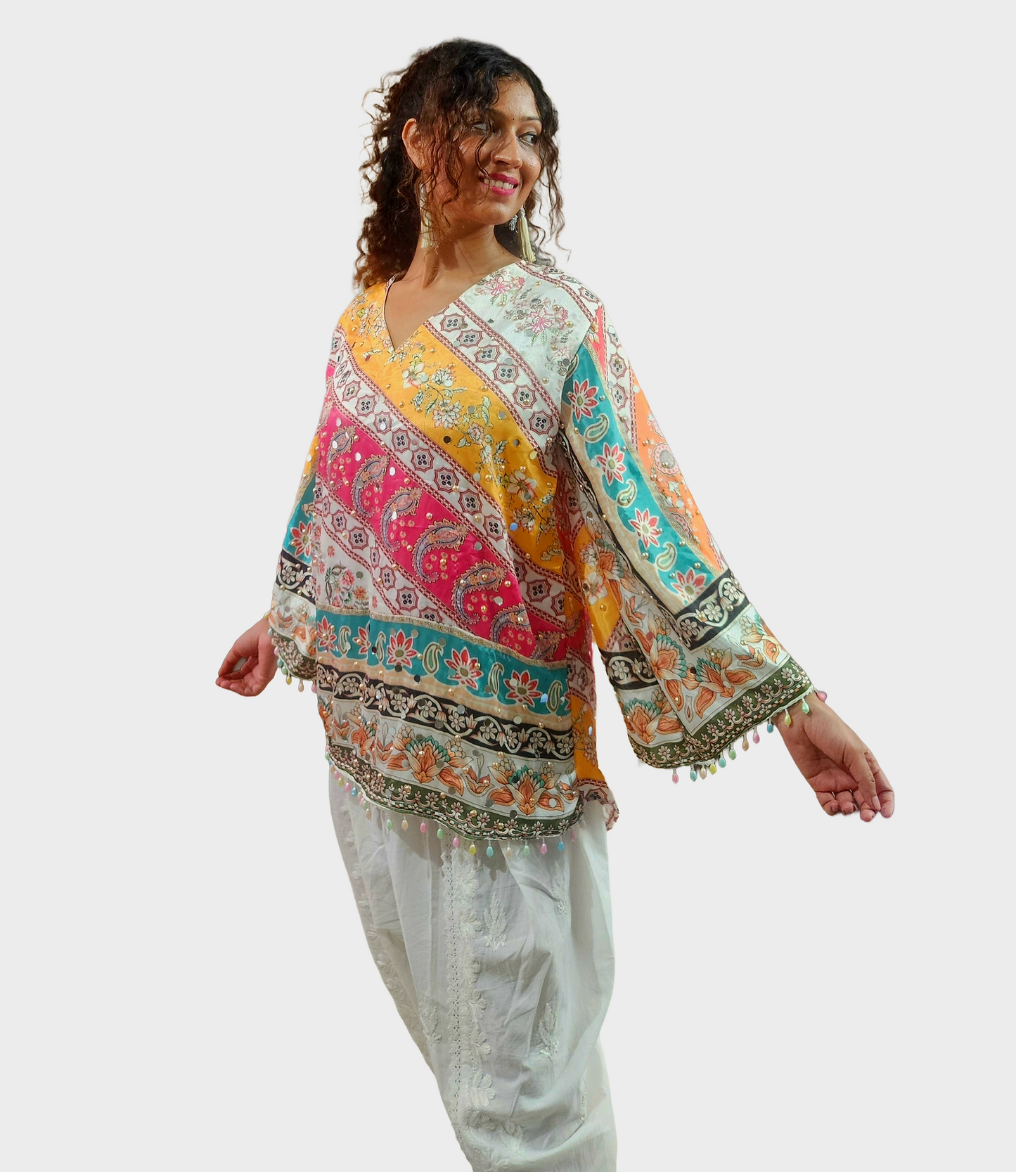 Bell sleeved chamkeeli top