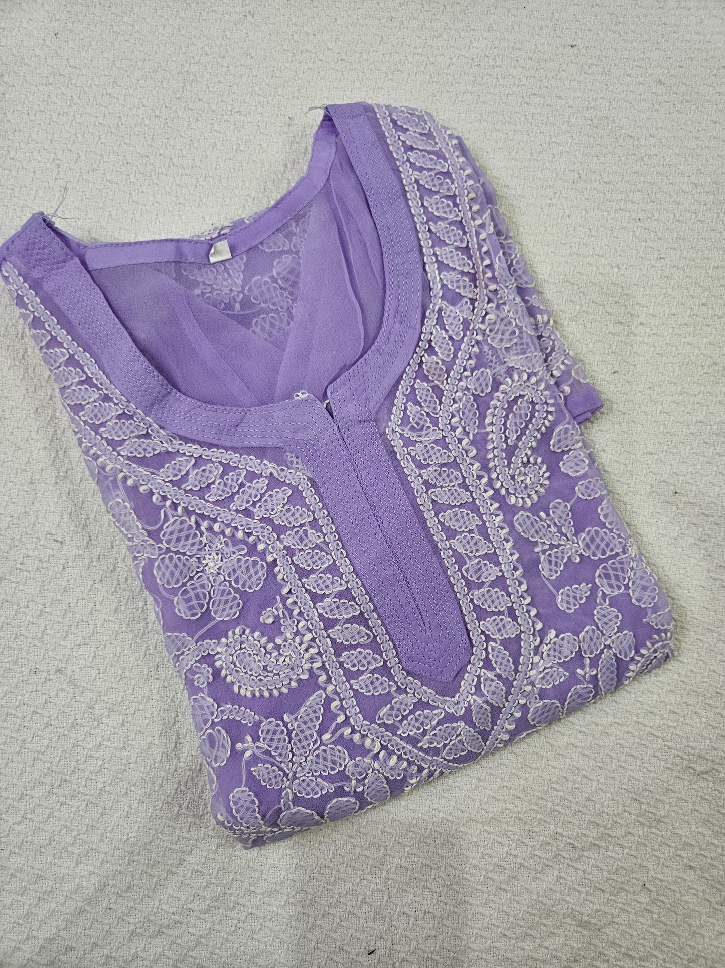 Short Georgette Chikan Kurti