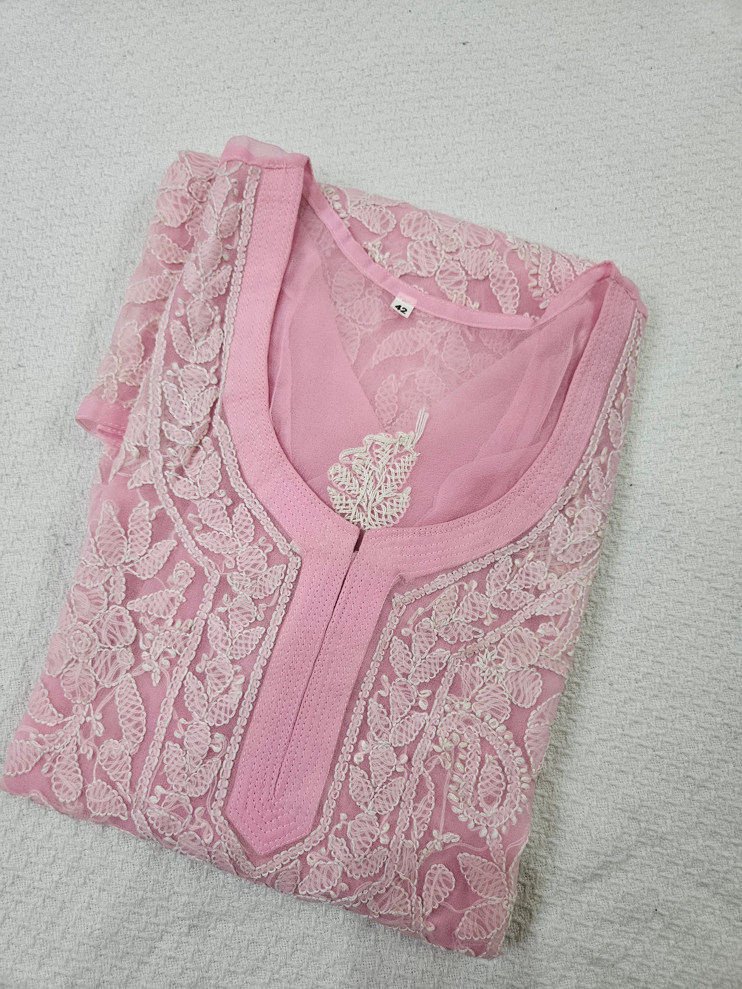 Short Georgette Chikan Kurti