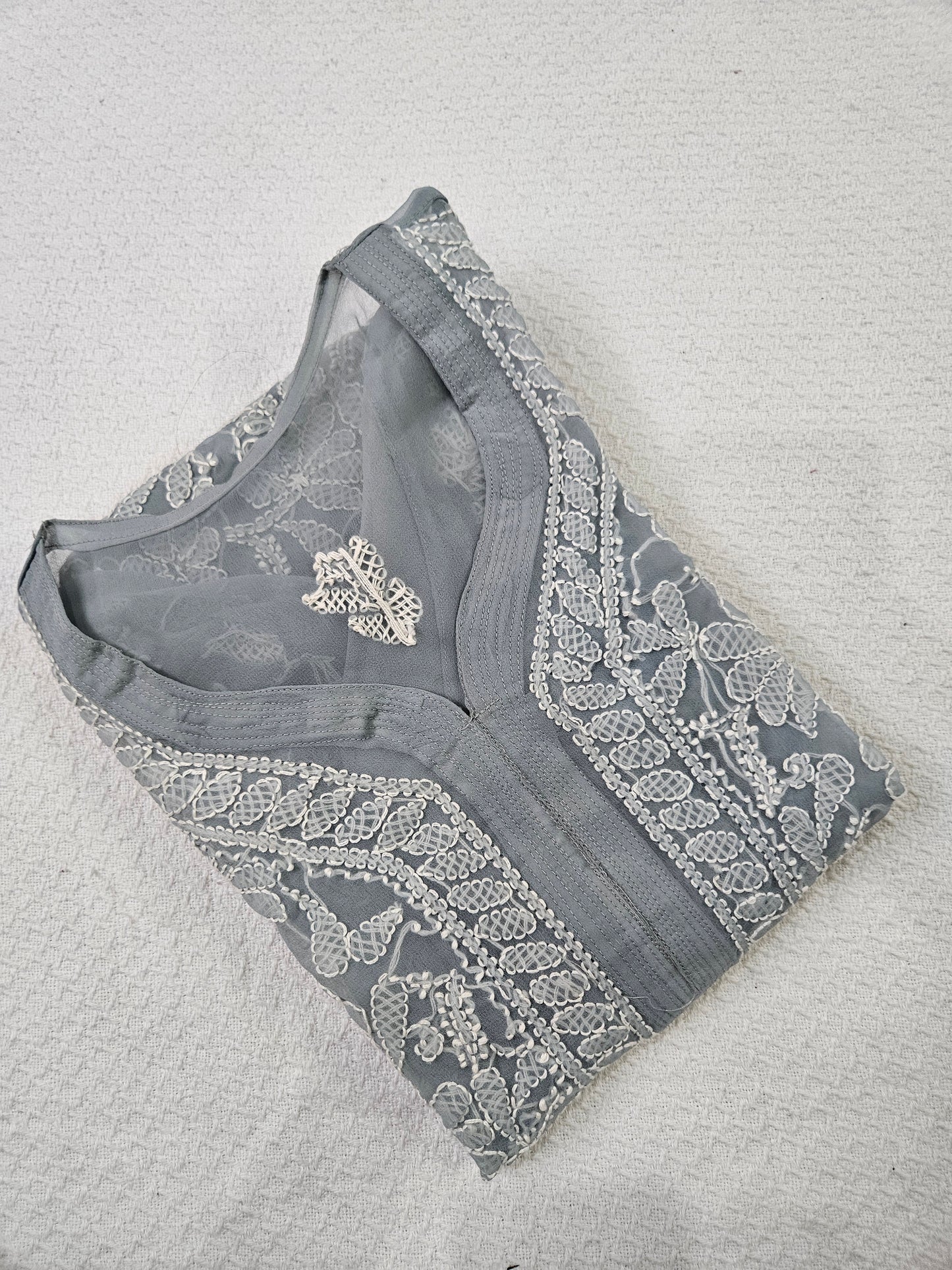 Short Georgette Chikan Kurti
