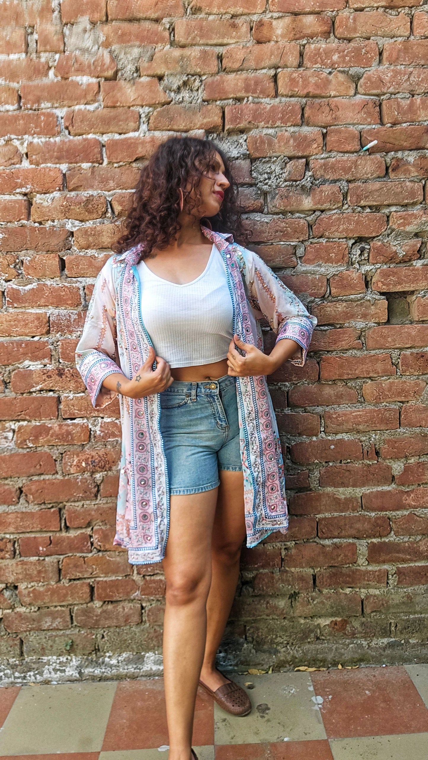 Bloom Blush Mirror Shrug/Shirt Dress