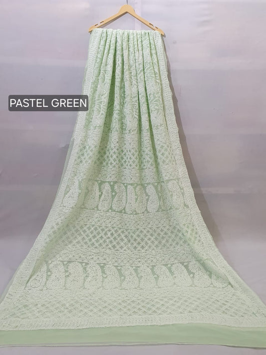 Chiffon chikankari saree