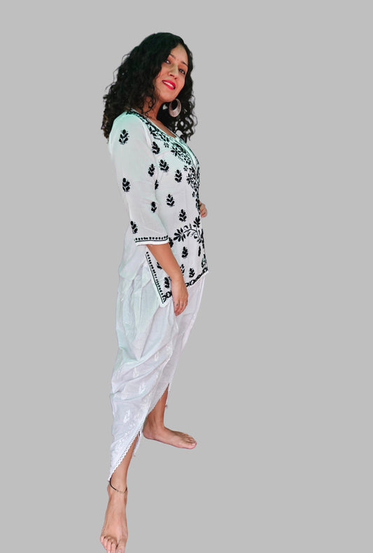 Colored thread short rayon top