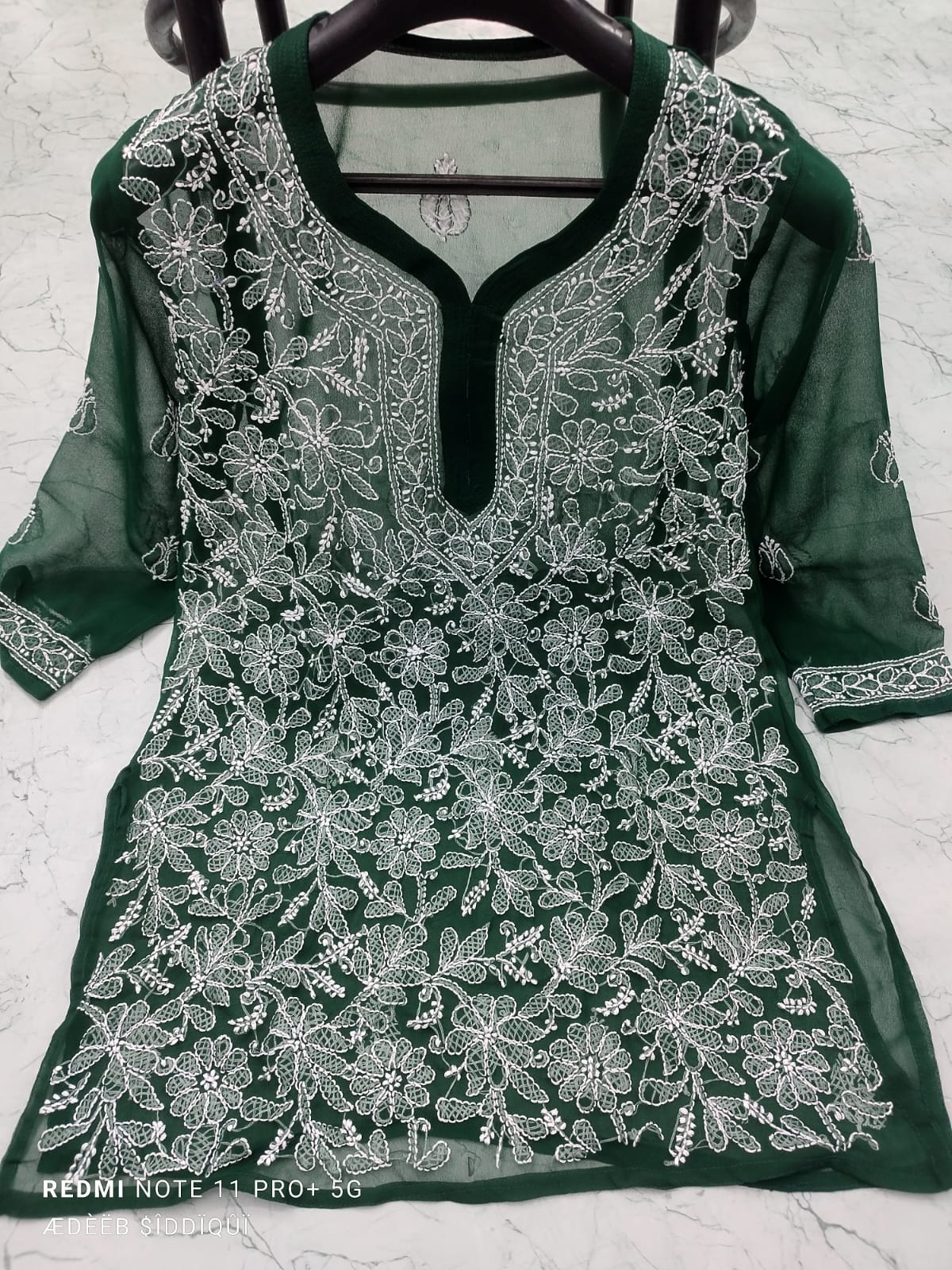 Short Georgette Chikan Kurti