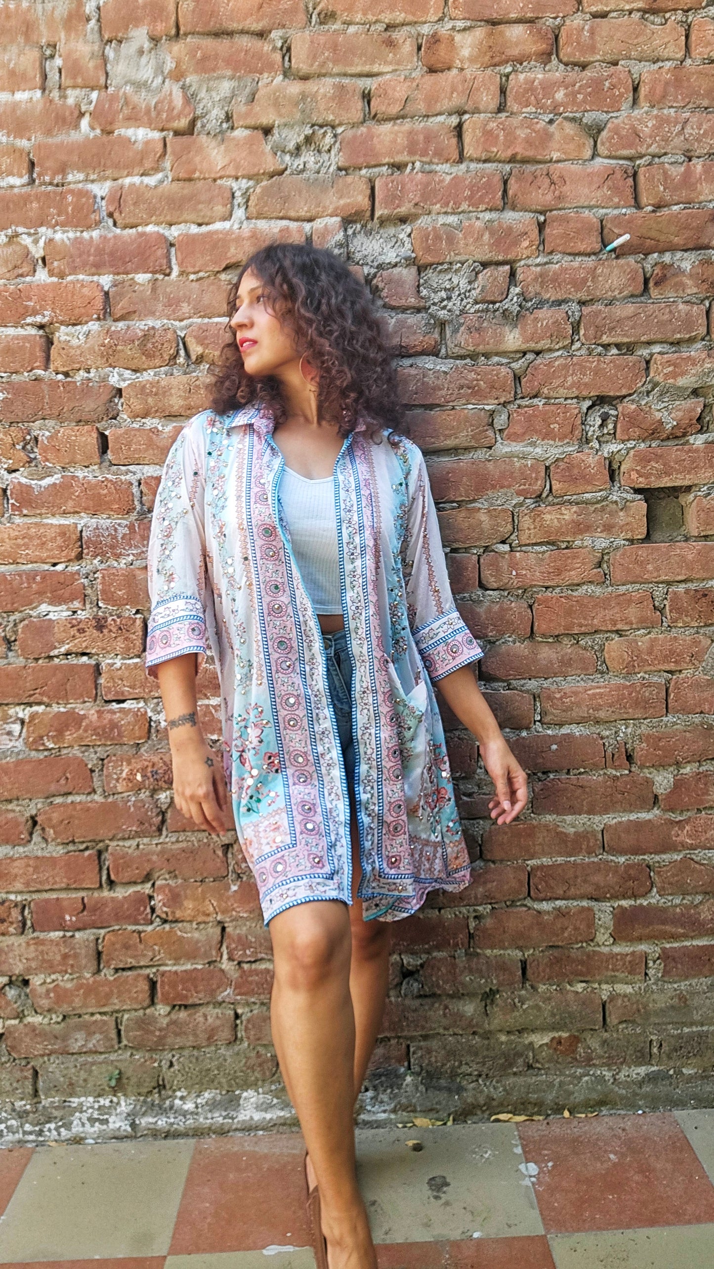 Bloom Blush Mirror Shrug/Shirt Dress