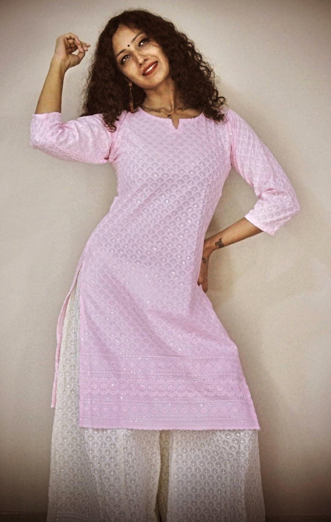 Chikan sequin kurti