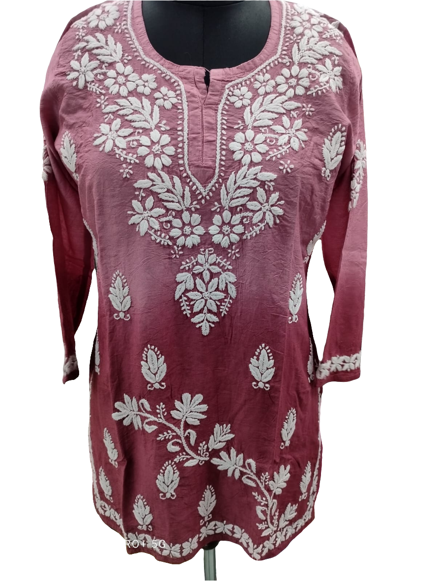 Chanderi ombre short tops