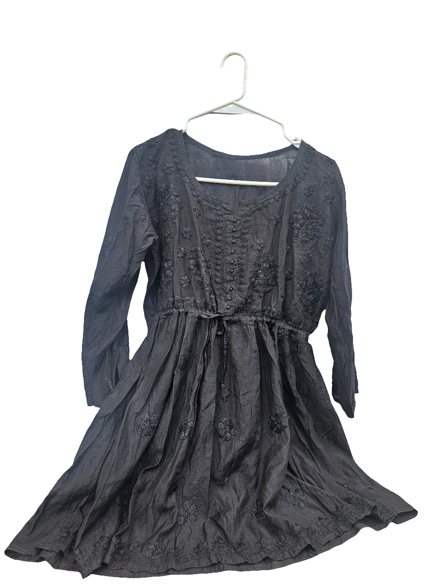 Ombre chanderi chikan frock