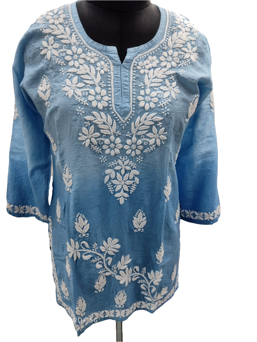 Chanderi ombre short tops