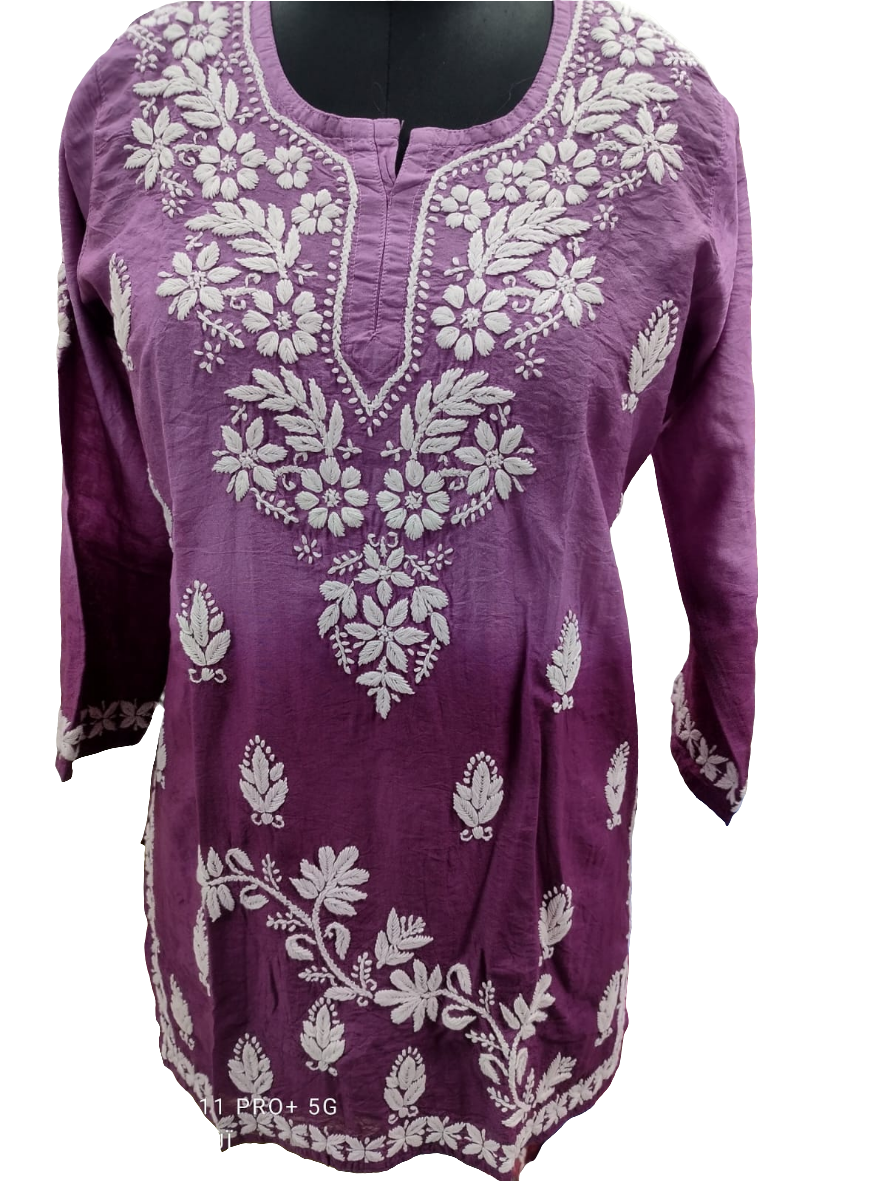 Chanderi ombre short tops