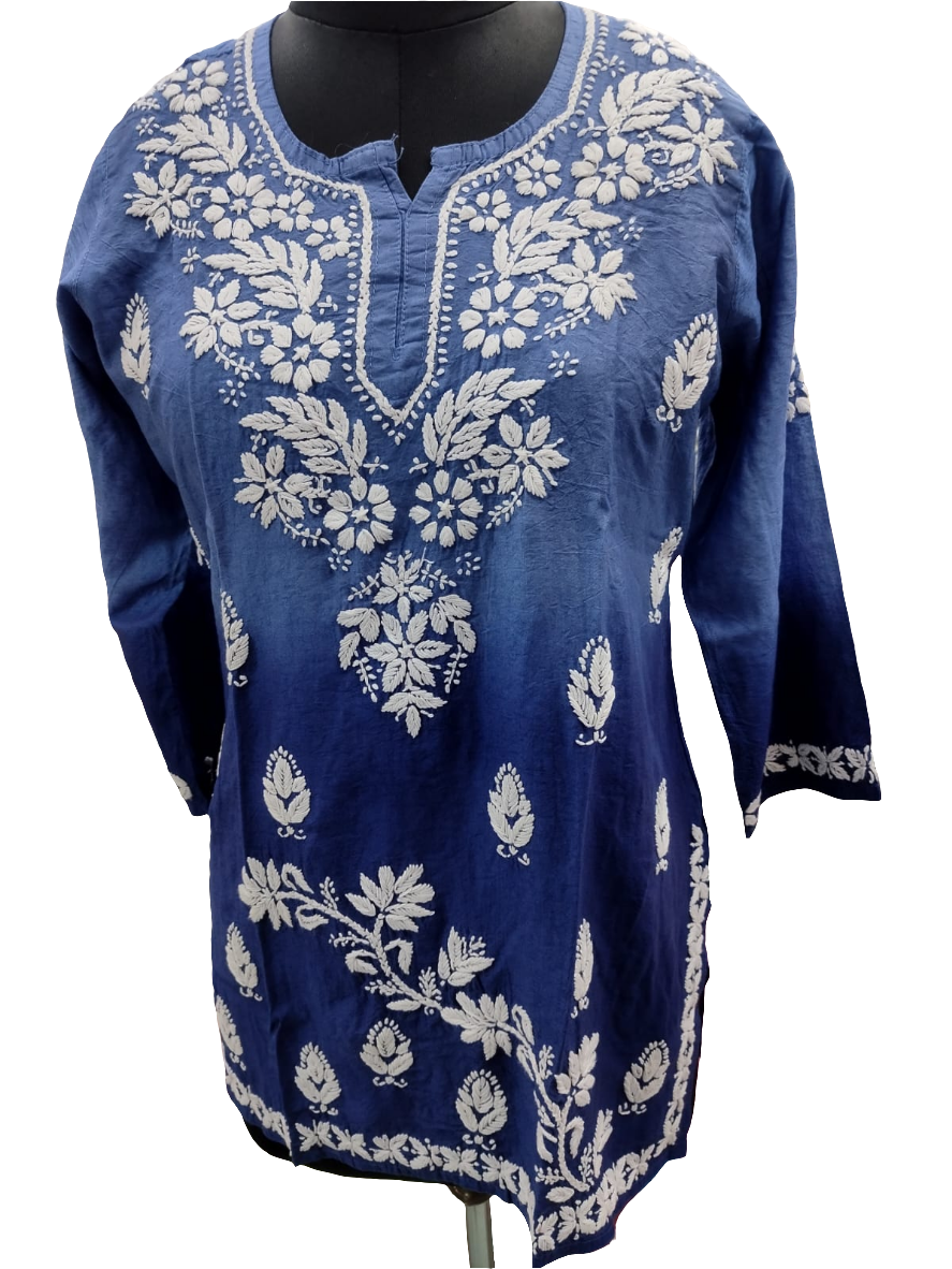 Chanderi ombre short tops