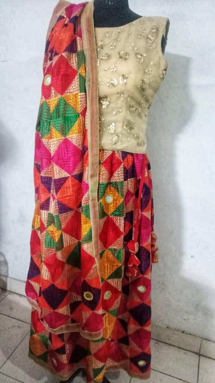 Bagh Phulkari Skirt