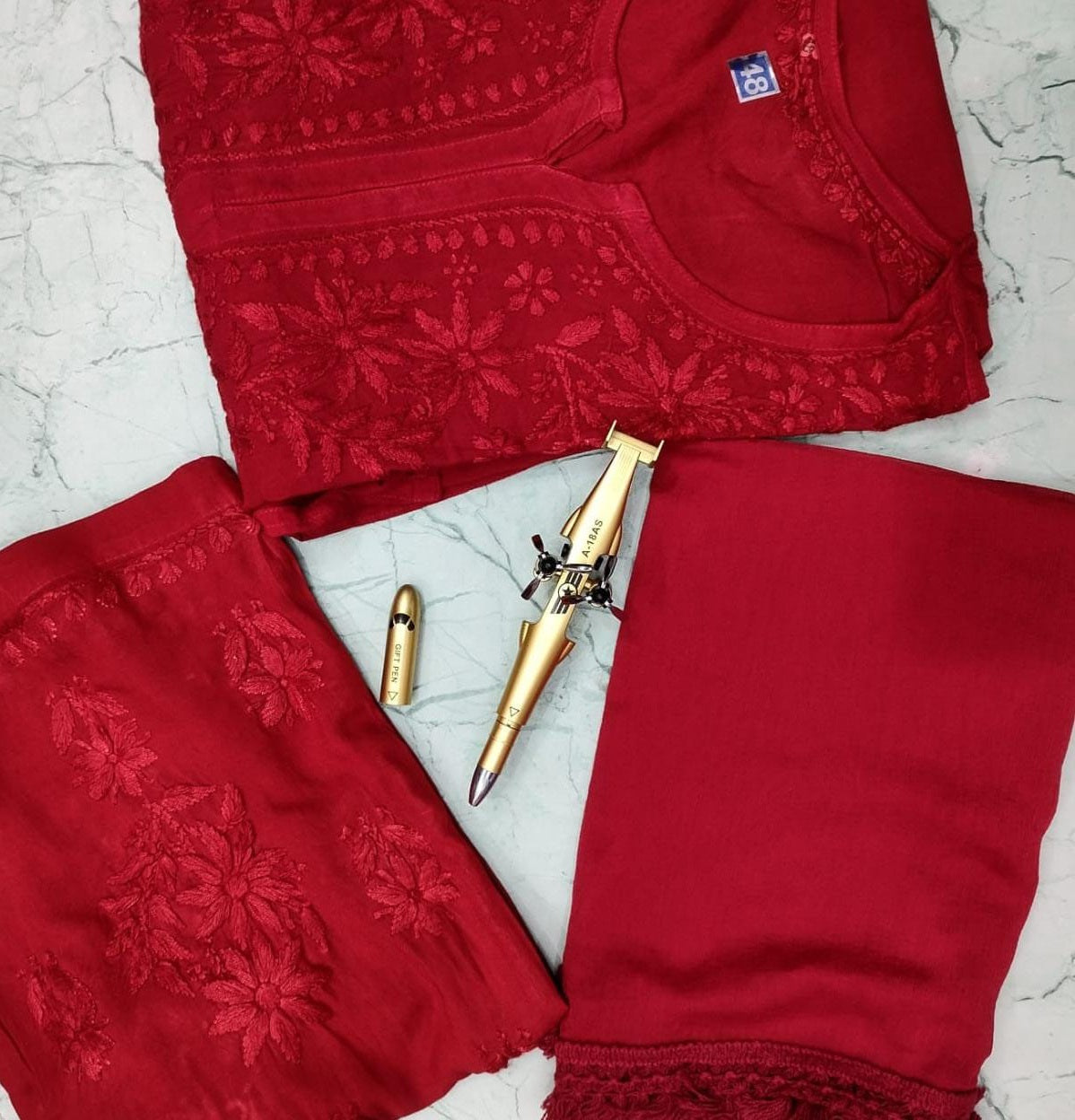 Premium rayon chikankari set