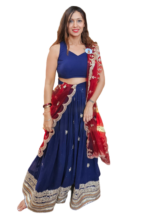 Scallop net dupatta