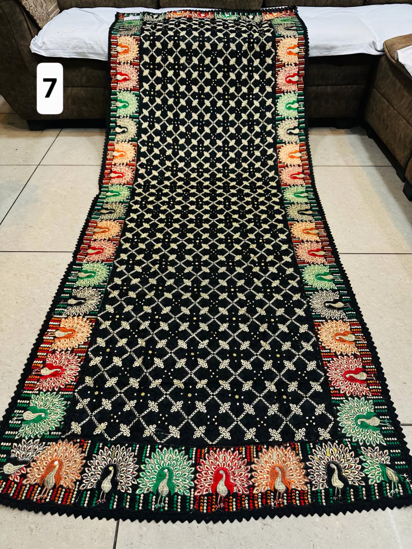 Black festive phulkari dupattas