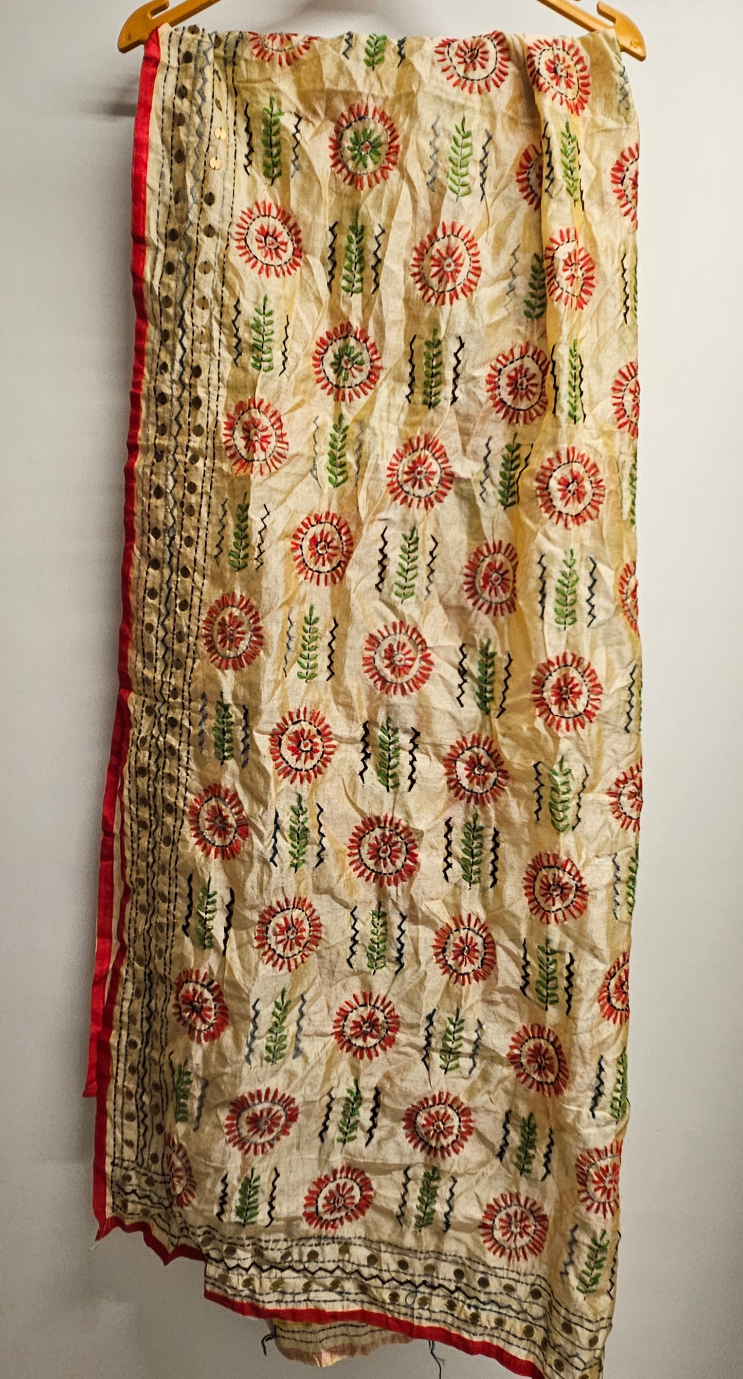 Chanderi silk phulkari dupatta