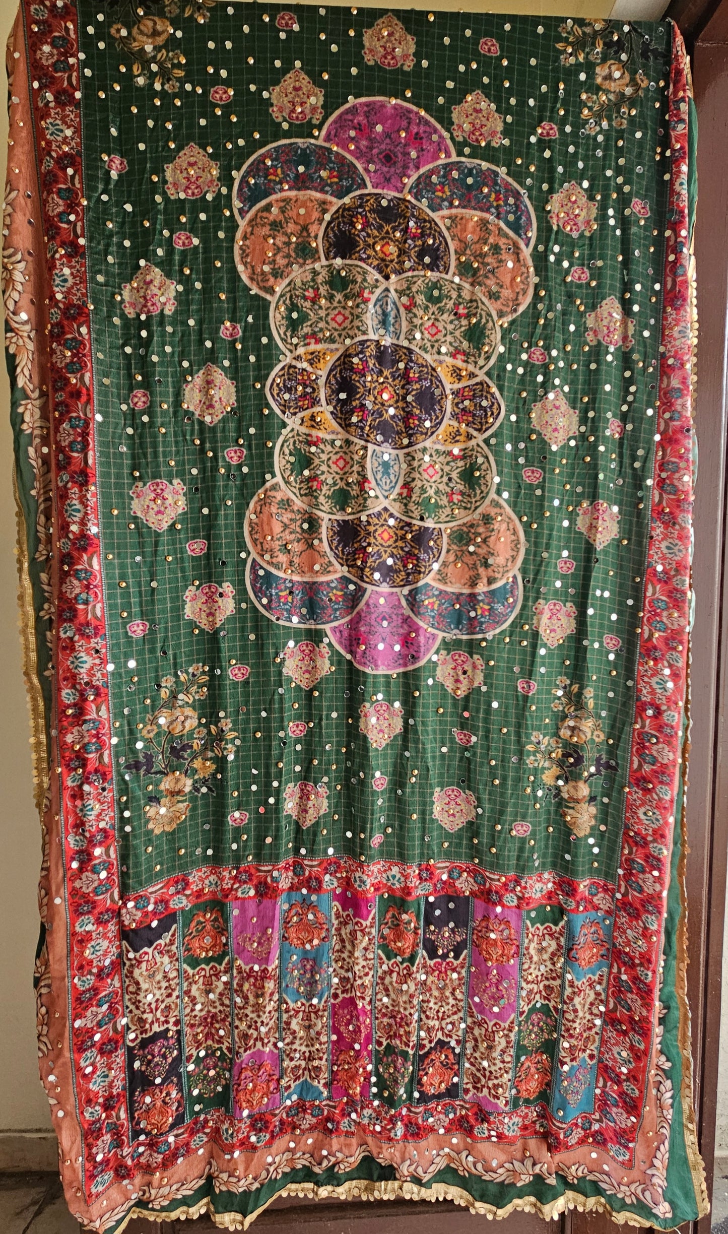 Mirror work Chinon Dupatta