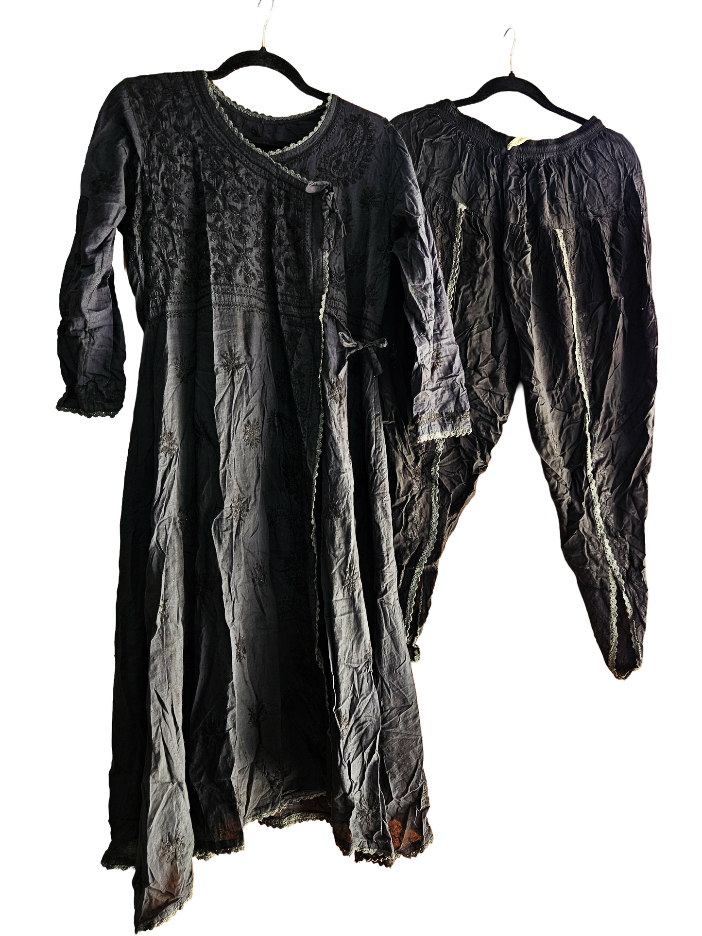 Chikankari Angrakha & Tulip Pants Set