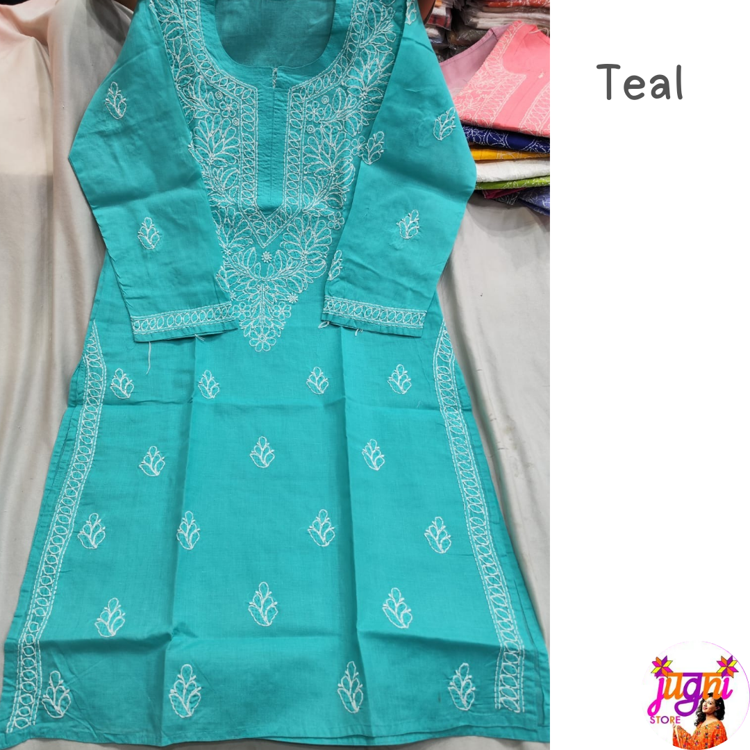 Voile cotton chikan kurti