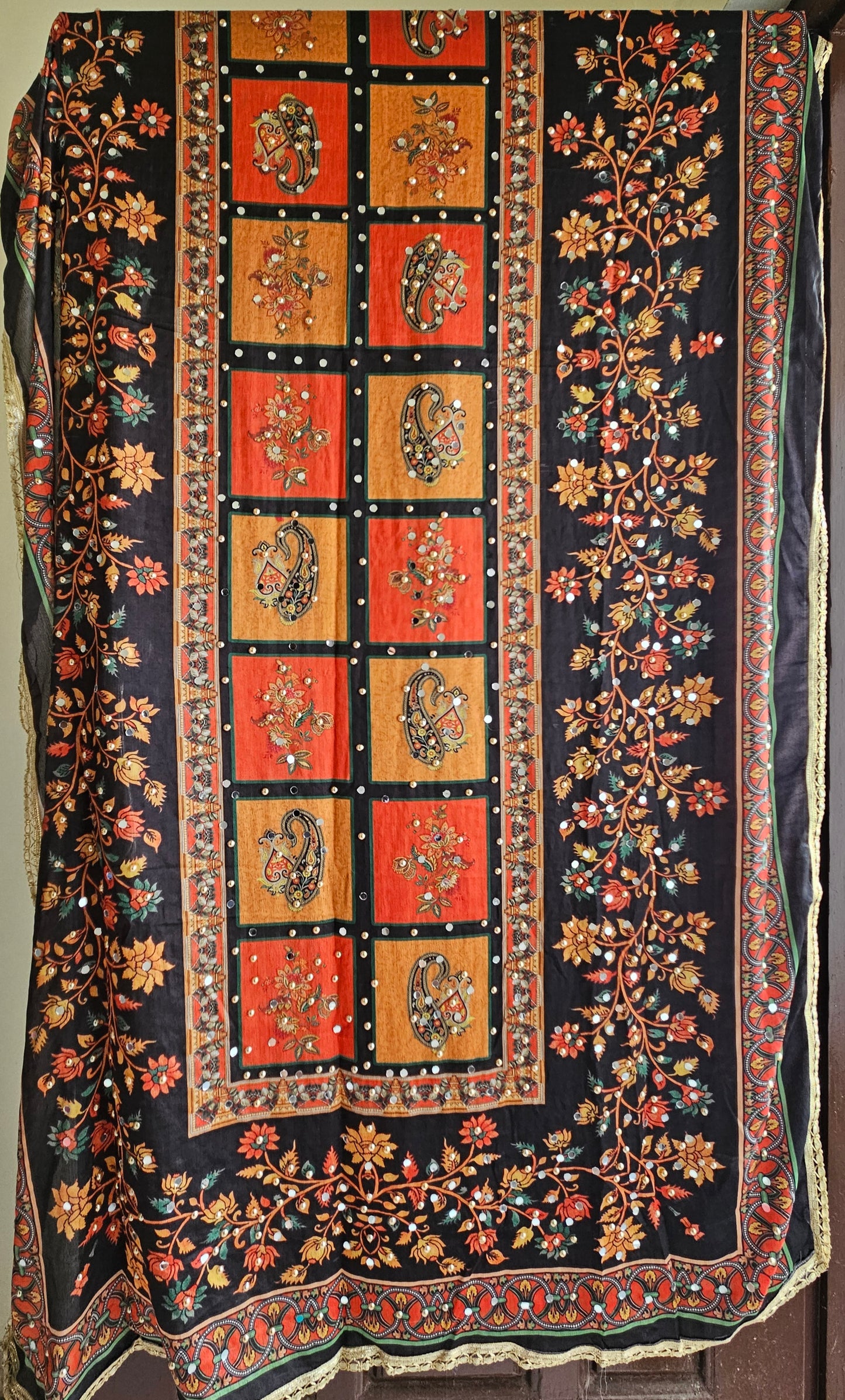 Mirror work Chinon Dupatta