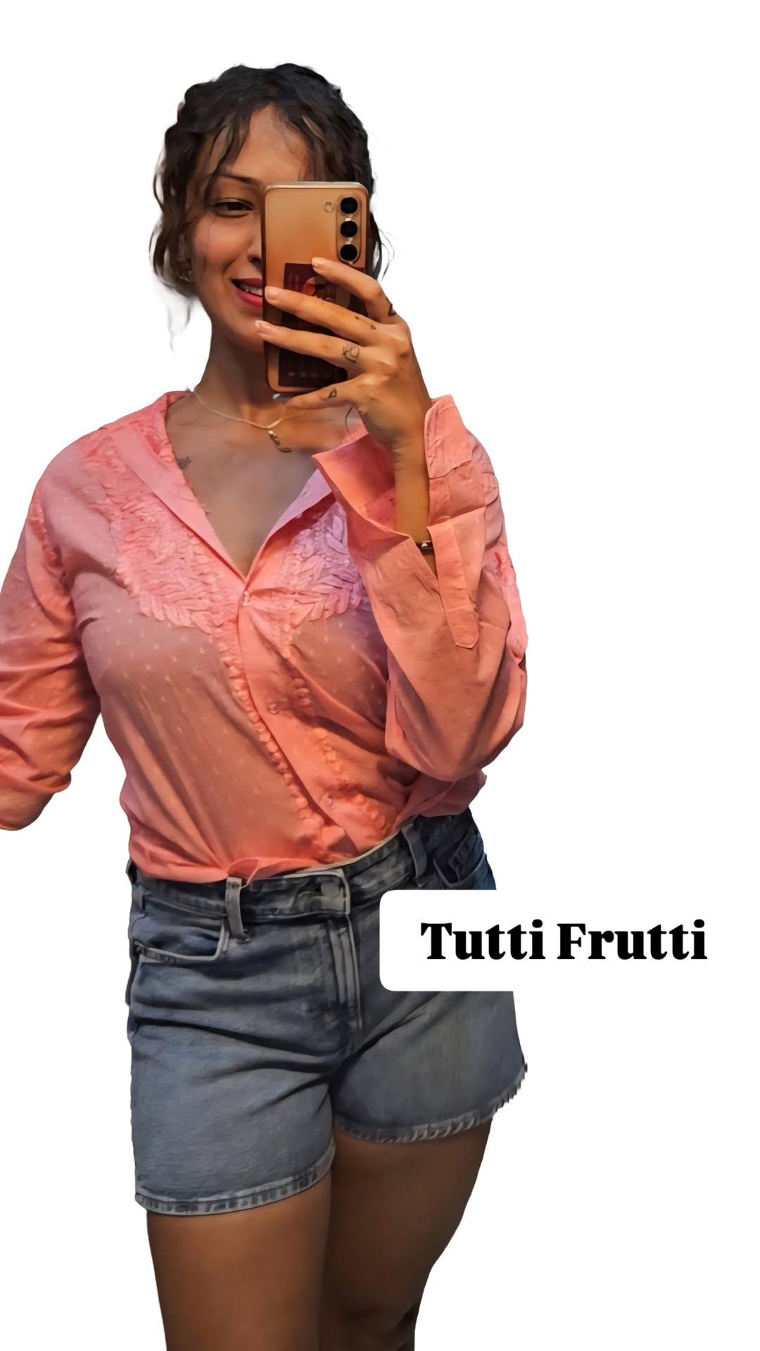 Dobby cotton chikan shirt