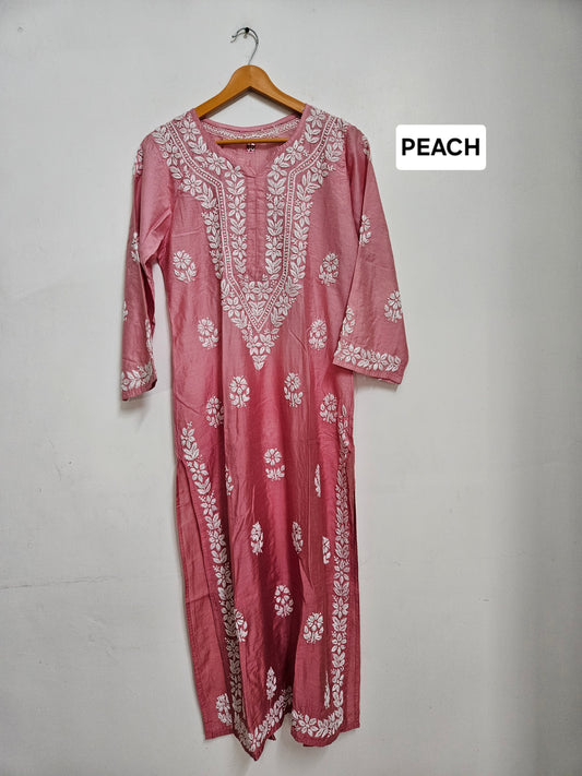 Chanderi ombre long kurta