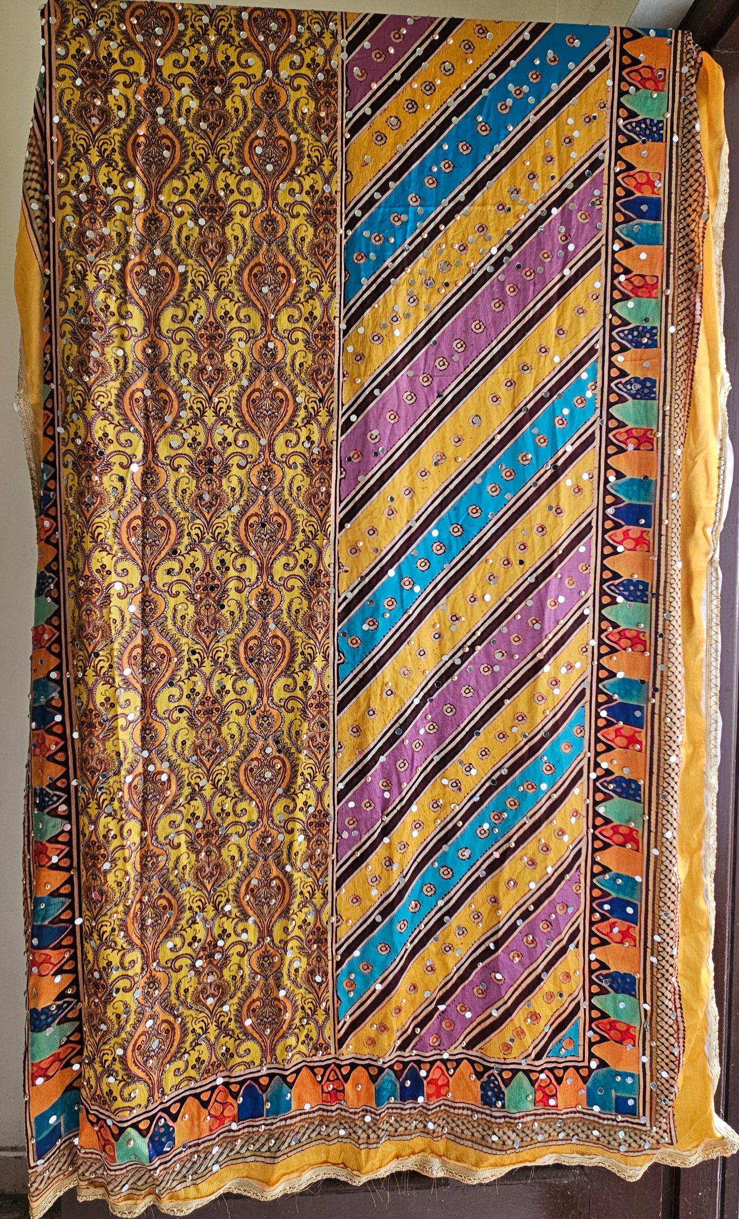 Mirror work Chinon Dupatta