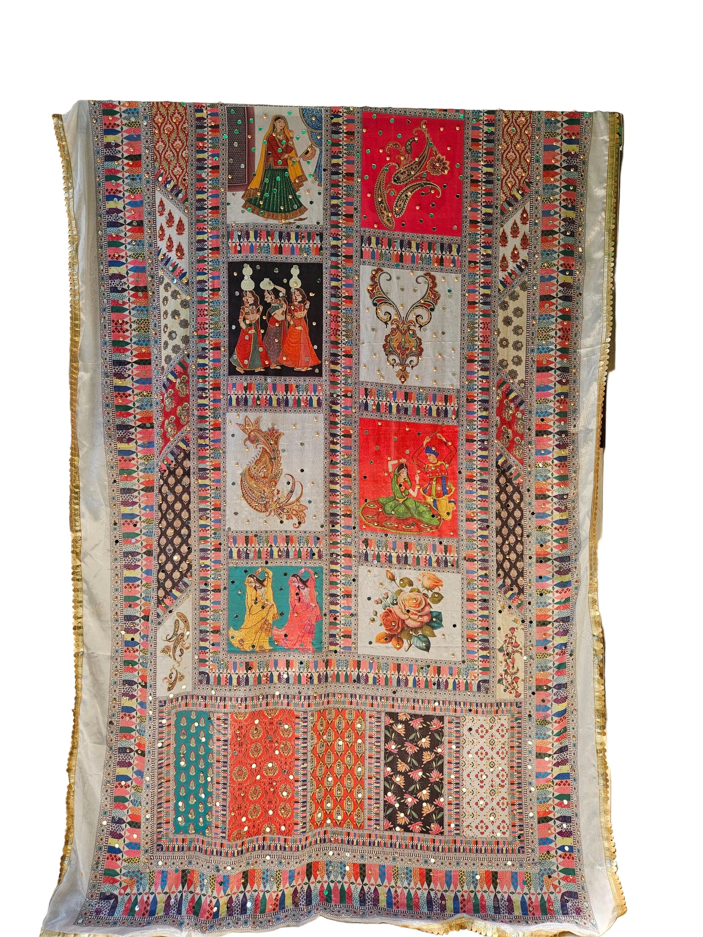 Mirror work Chinon Dupatta