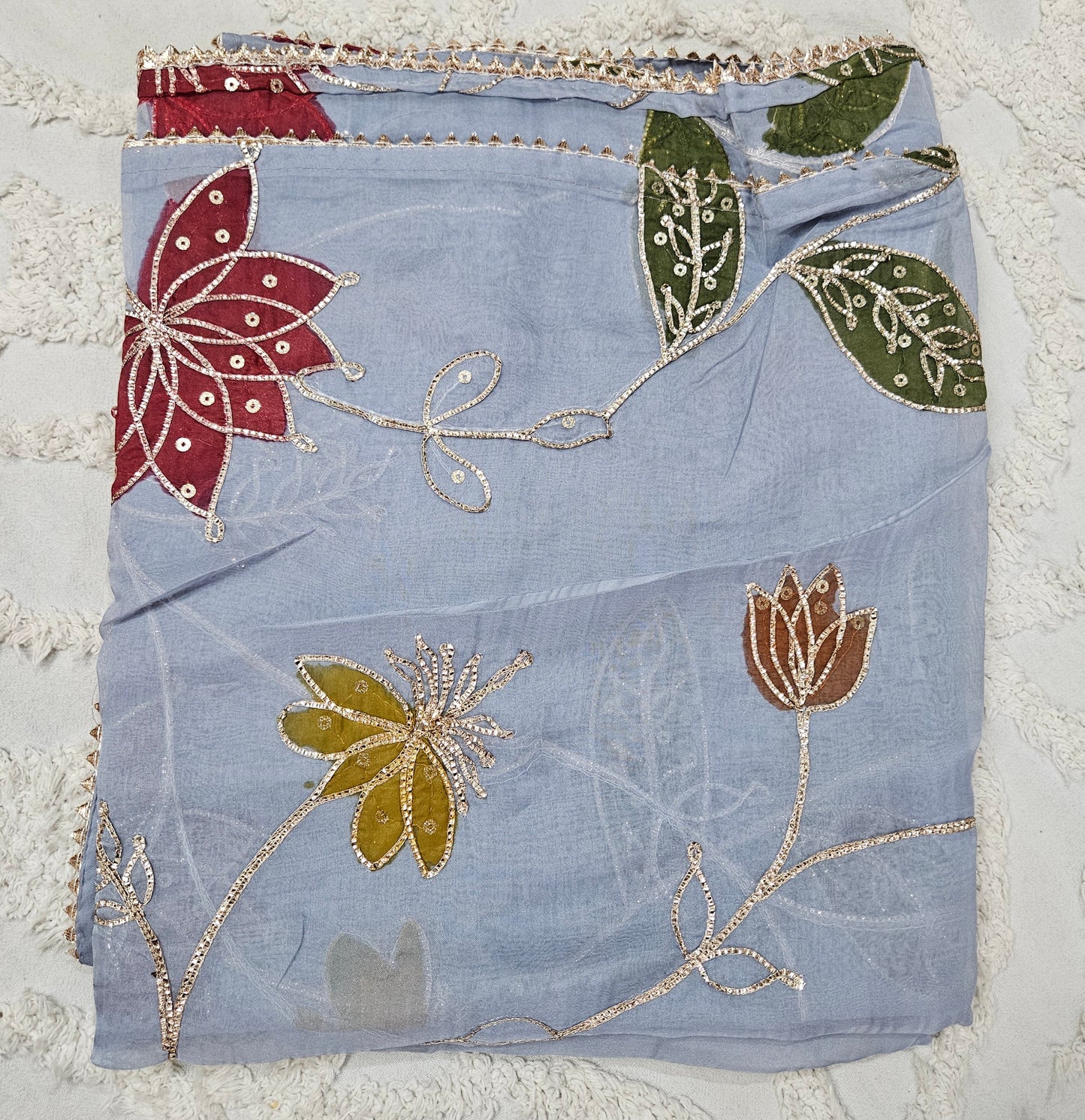Hand painted crepe dupatta
