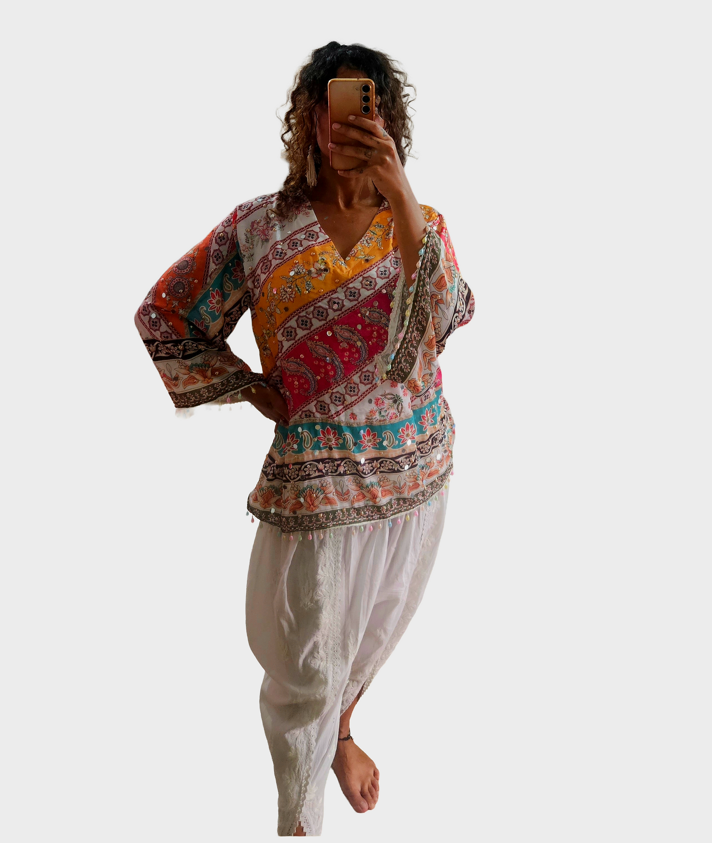Bell sleeved chamkeeli top