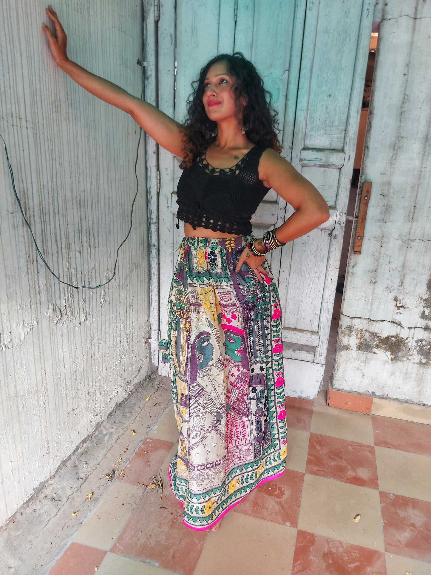 Kantha Stitch Skirt