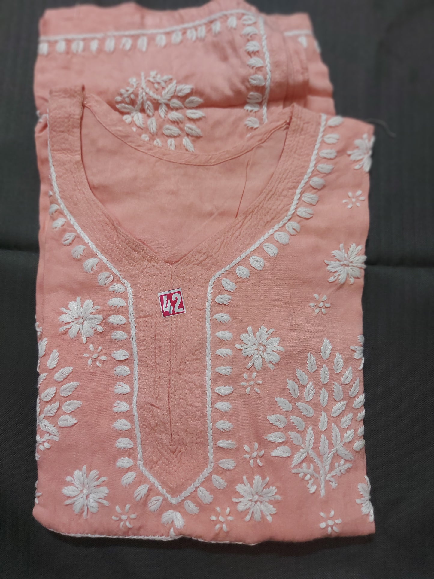 Short rayon chikan kurti