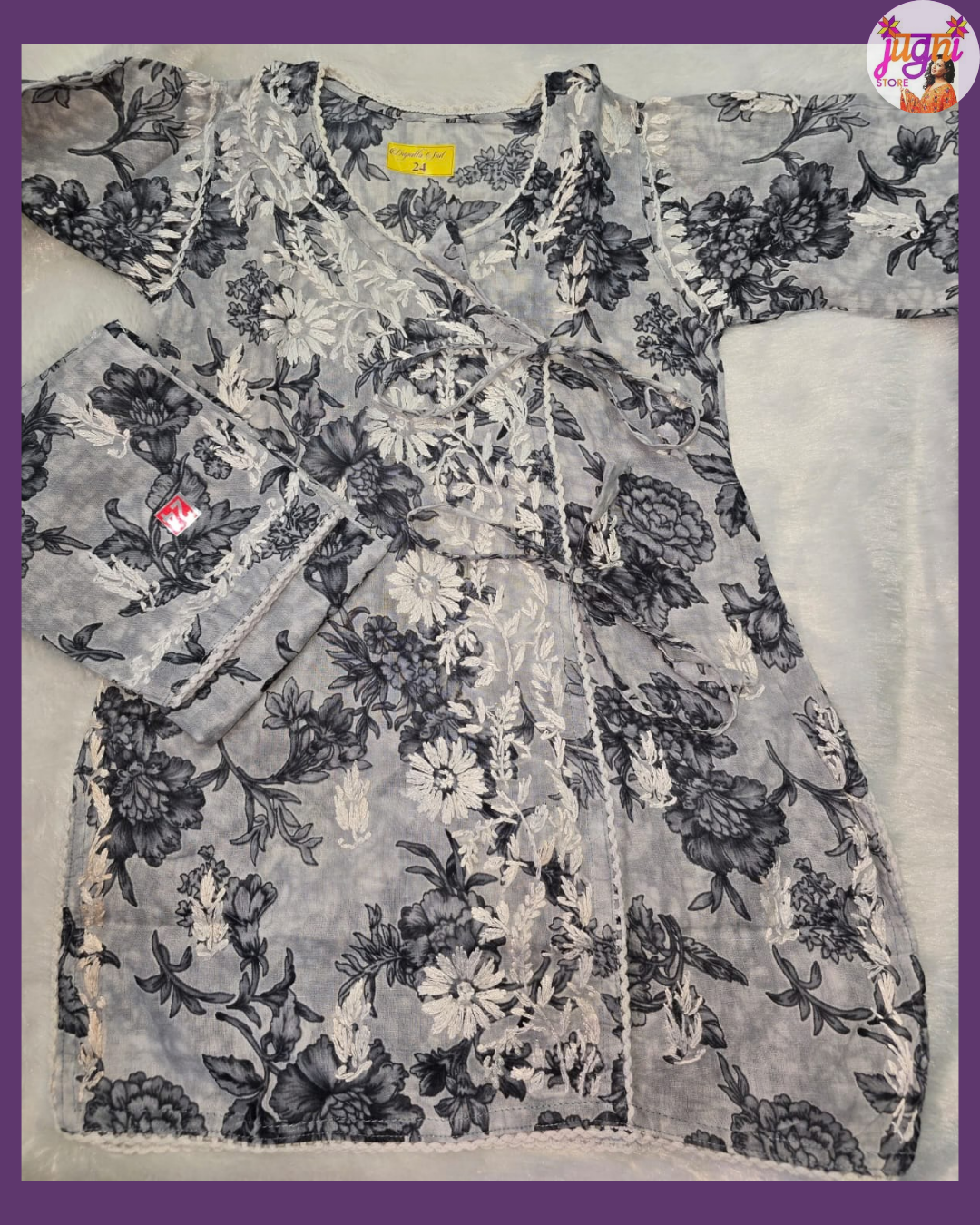 Kids' floral angrakha set