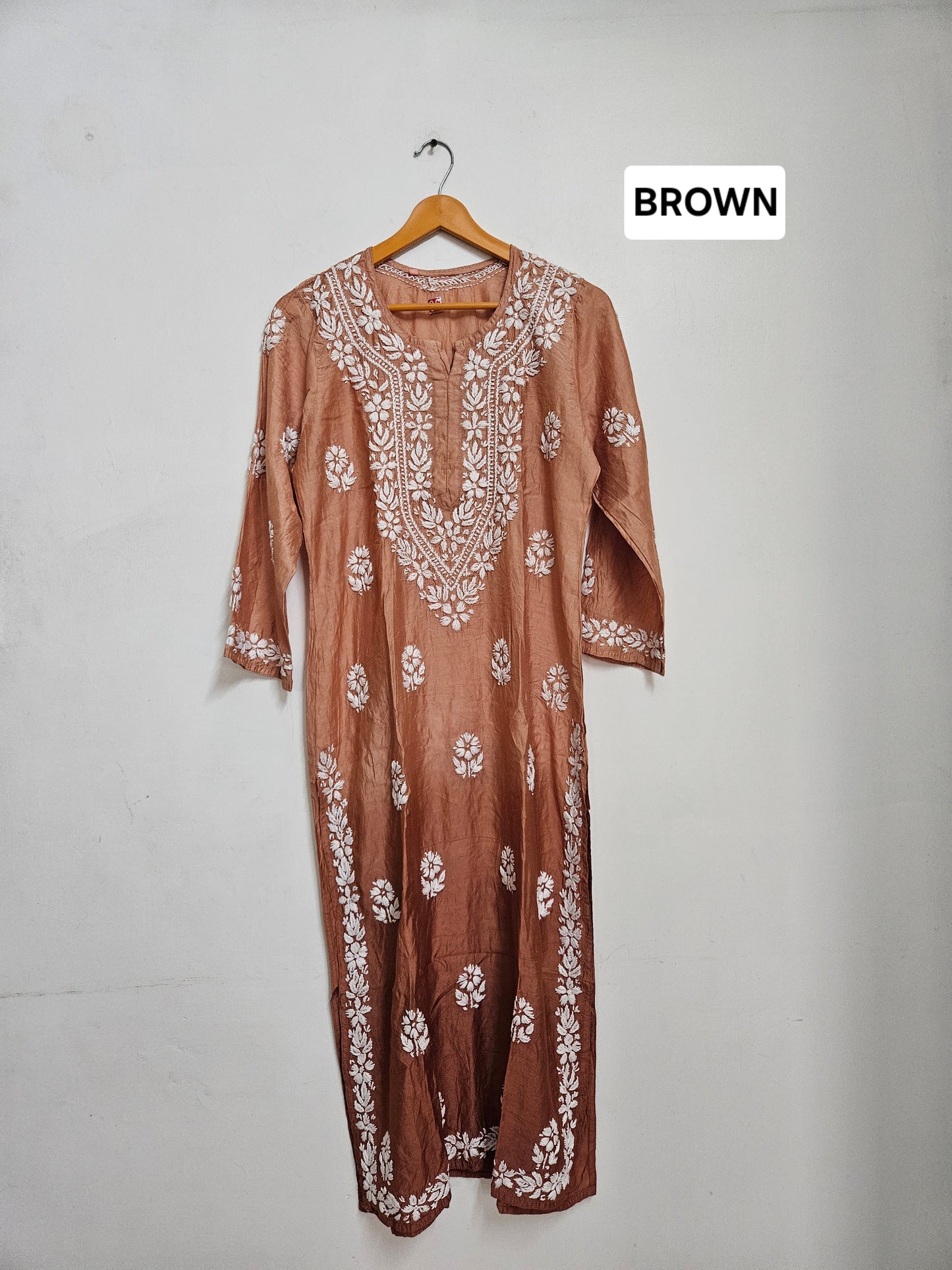 Chanderi ombre long kurta
