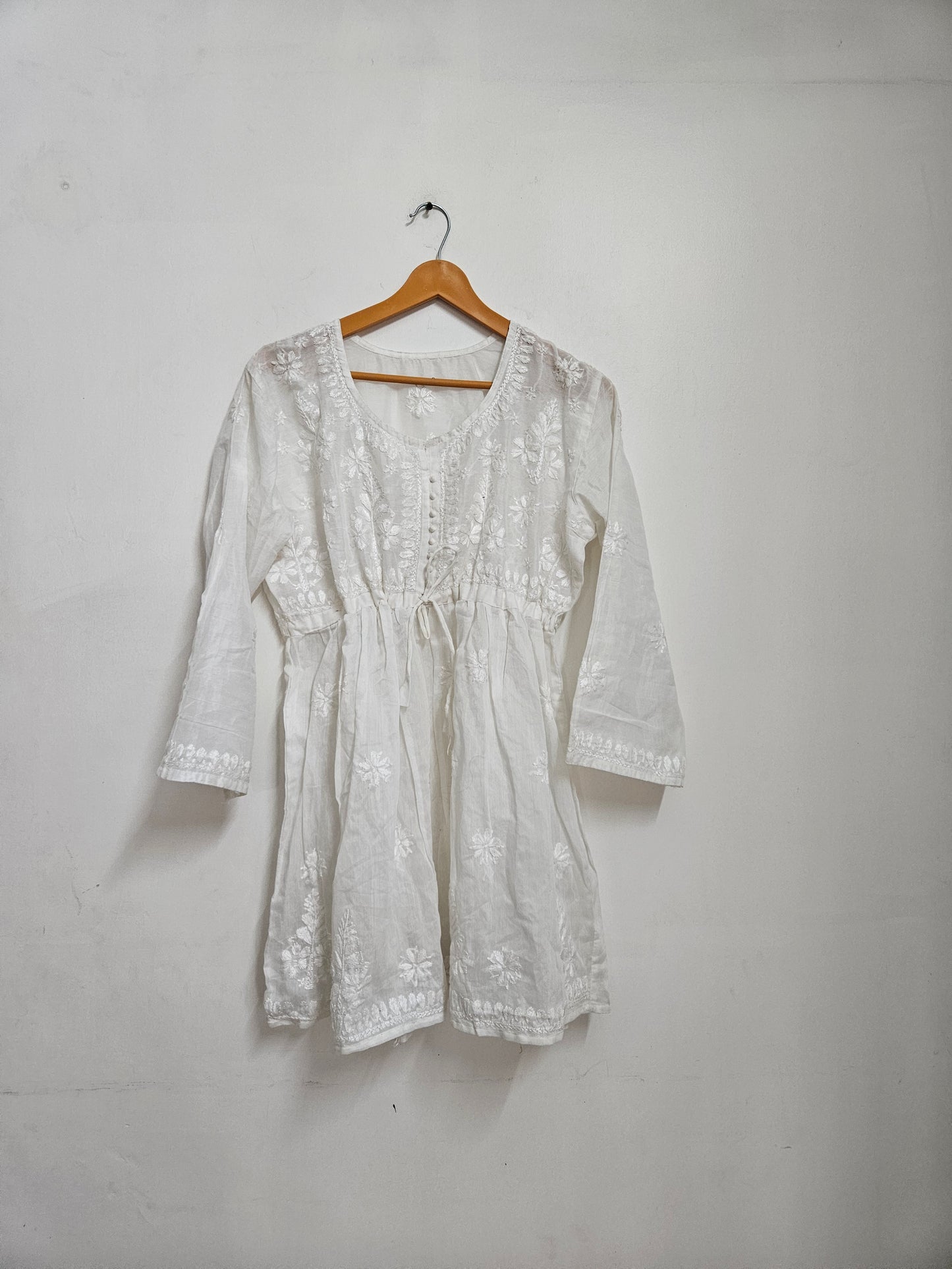 Ombre chanderi chikan frock