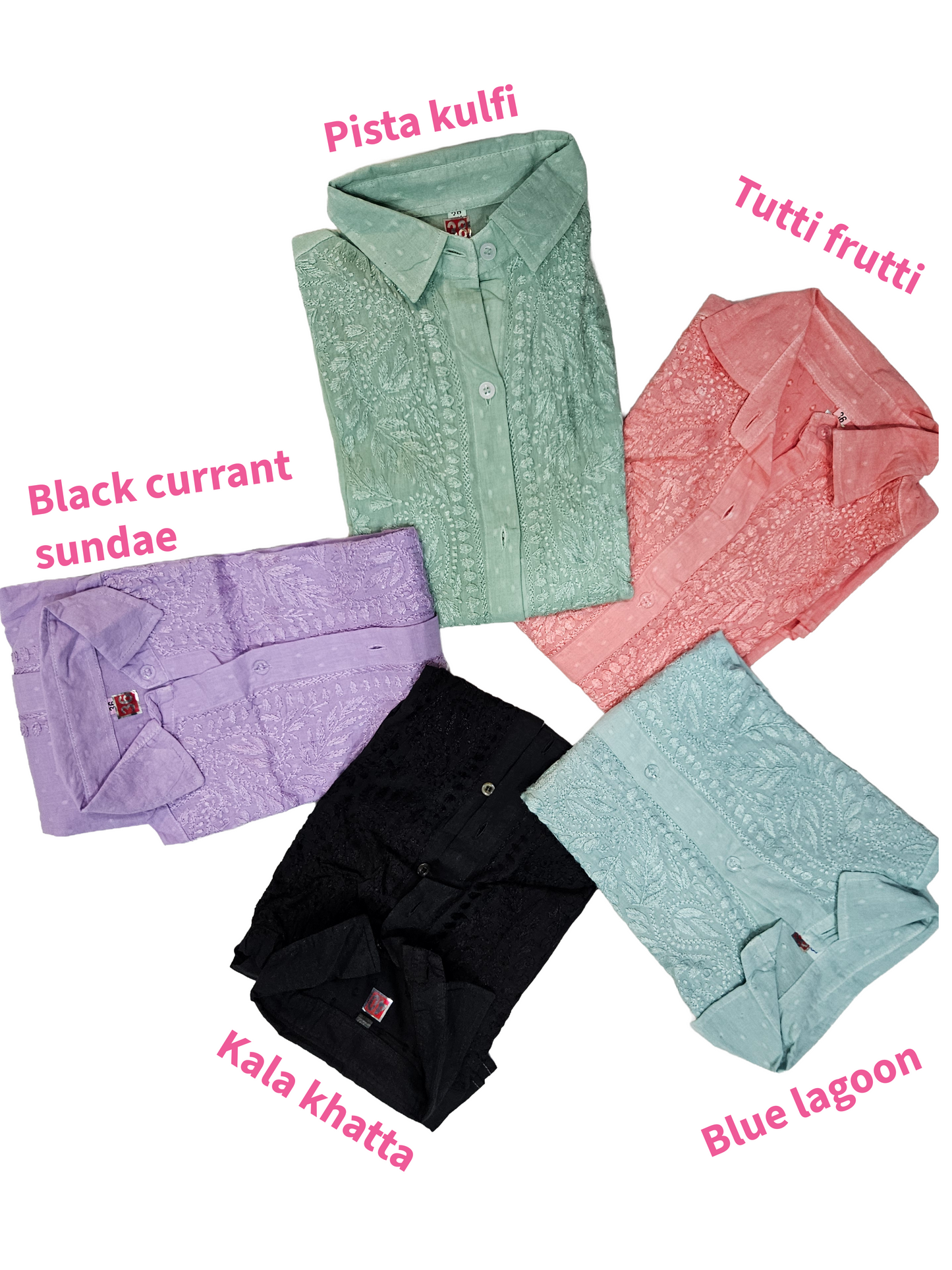 Dobby cotton chikan shirt